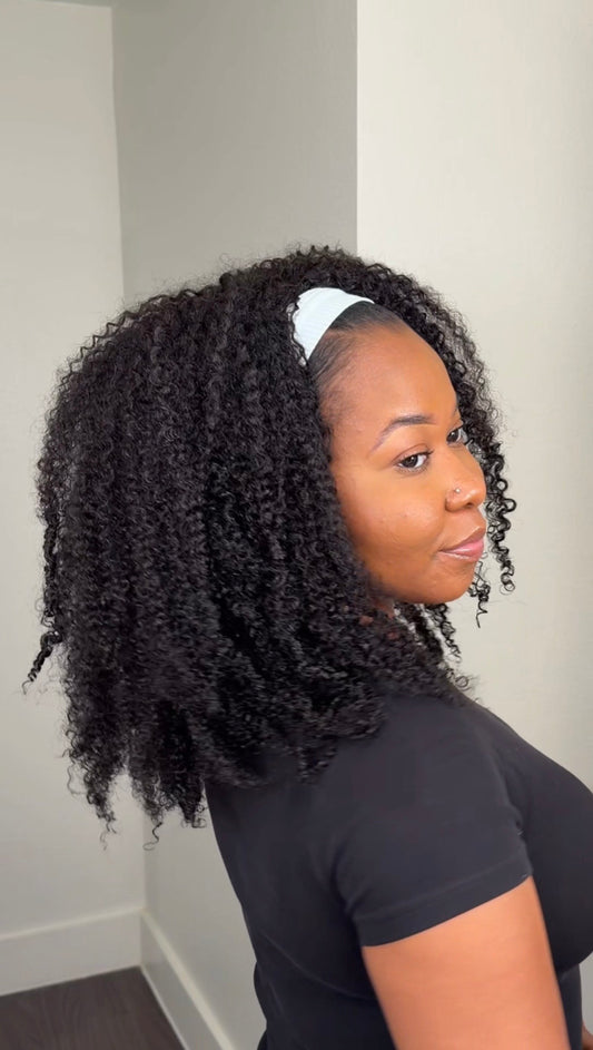 Bella - Kinky Curly Half Wig 20”