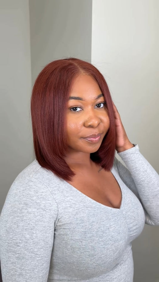 Kami - 9x6 Reddish Brown Yaki Straight Wig 12”
