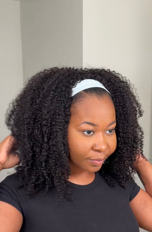 Bella - Kinky Curly Half Wig 20”