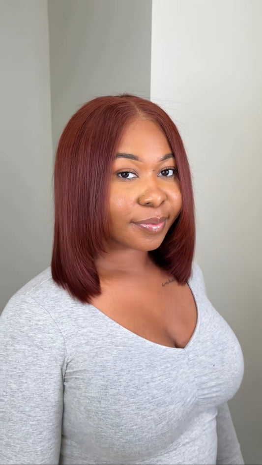 Kami - 9x6 Reddish Brown Yaki Straight Wig 12”
